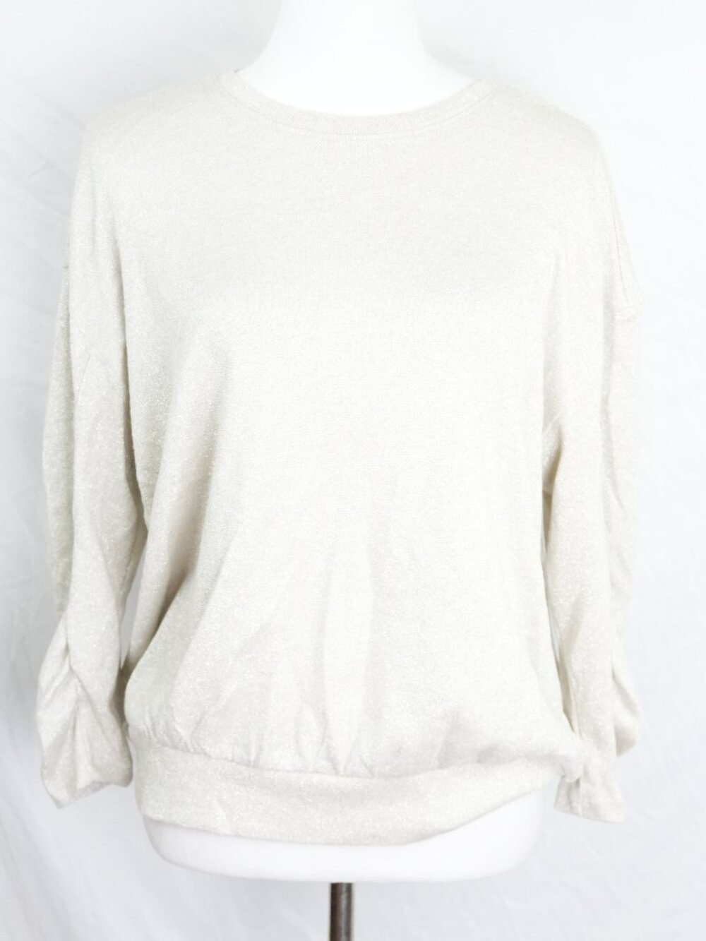 LNC Sparkle Sweater Torrid Womens Size 0 Top Silver ¾ Sleeve Large Shirt Party